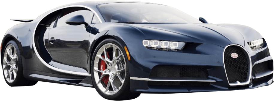 Blå Bugatti Chiron set fra siden Wallpapers