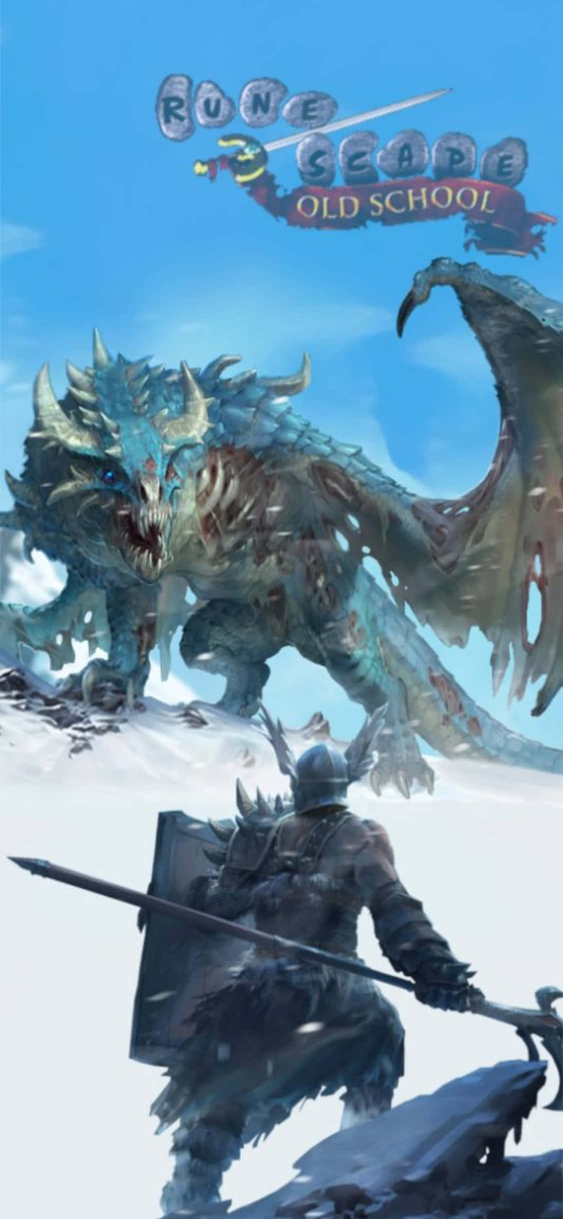 Blå Drage iPhone X Runescape Oldschool Baggrund Wallpapers
