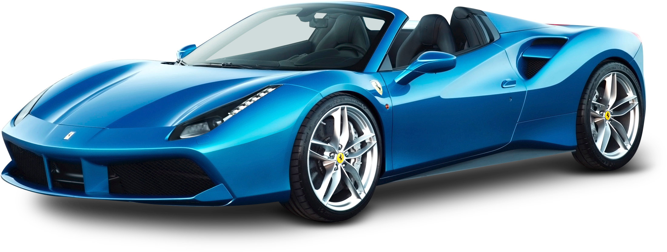 Blå Ferrari Sportsvogn i profil Wallpapers