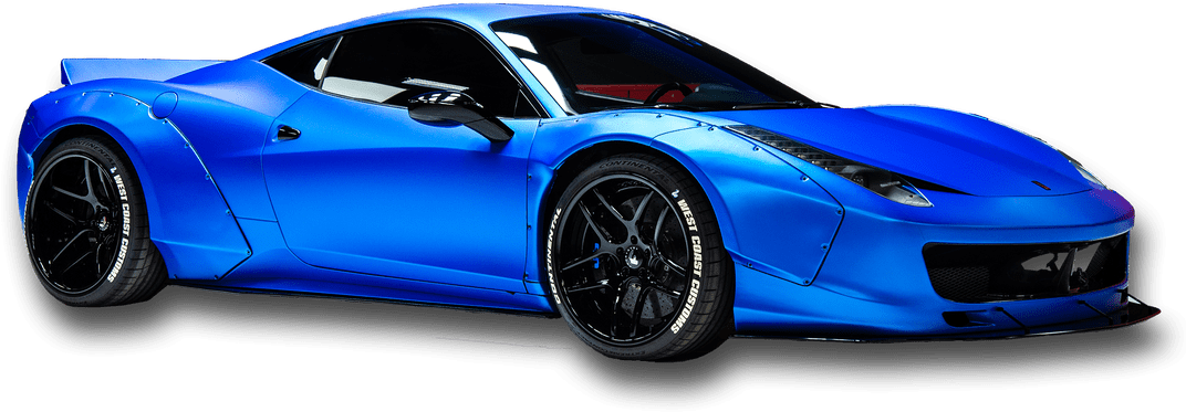 Blå Ferrari Sportsvogn Isoleret Wallpapers