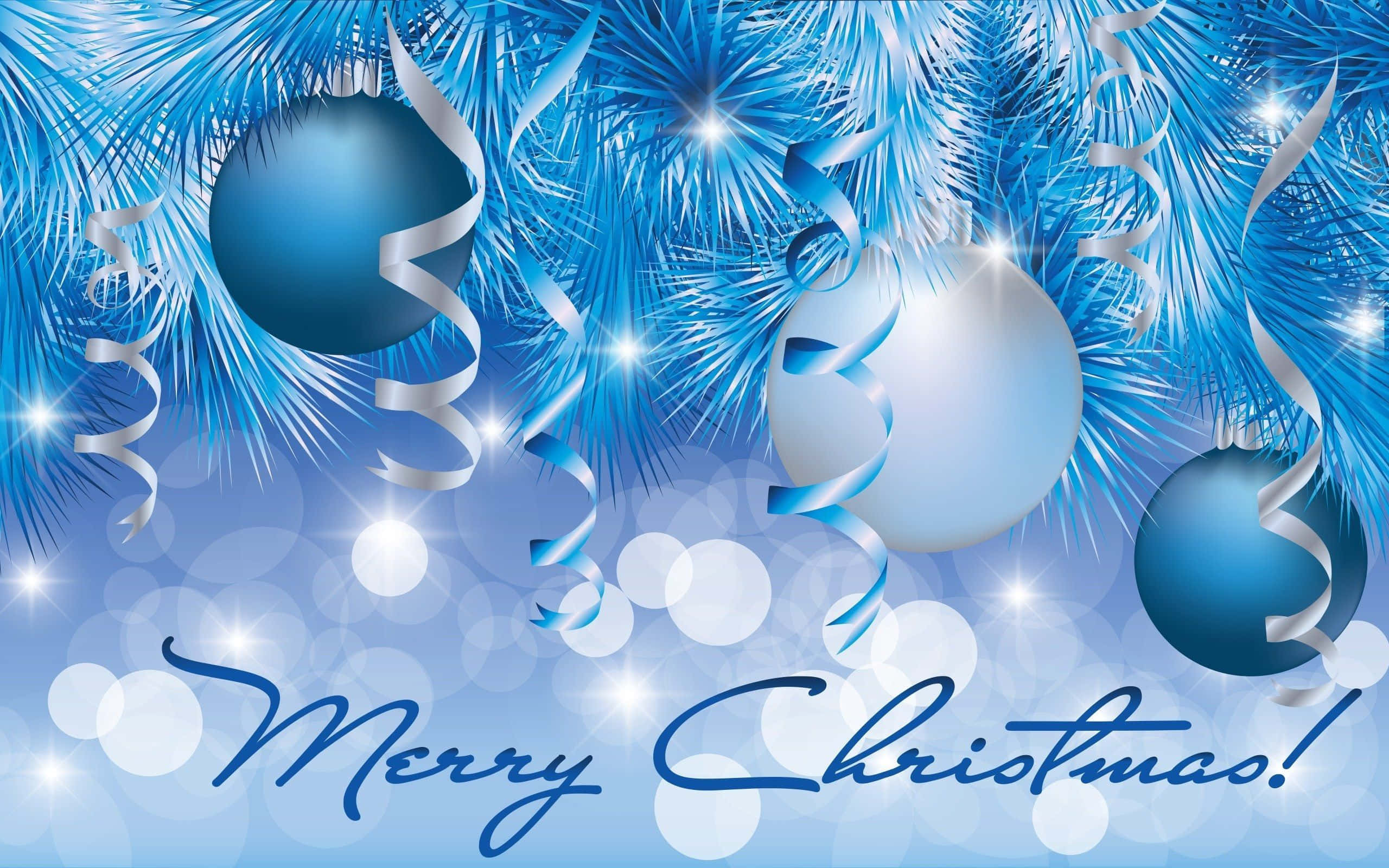 Blå Glædelig Jul Wallpapers
