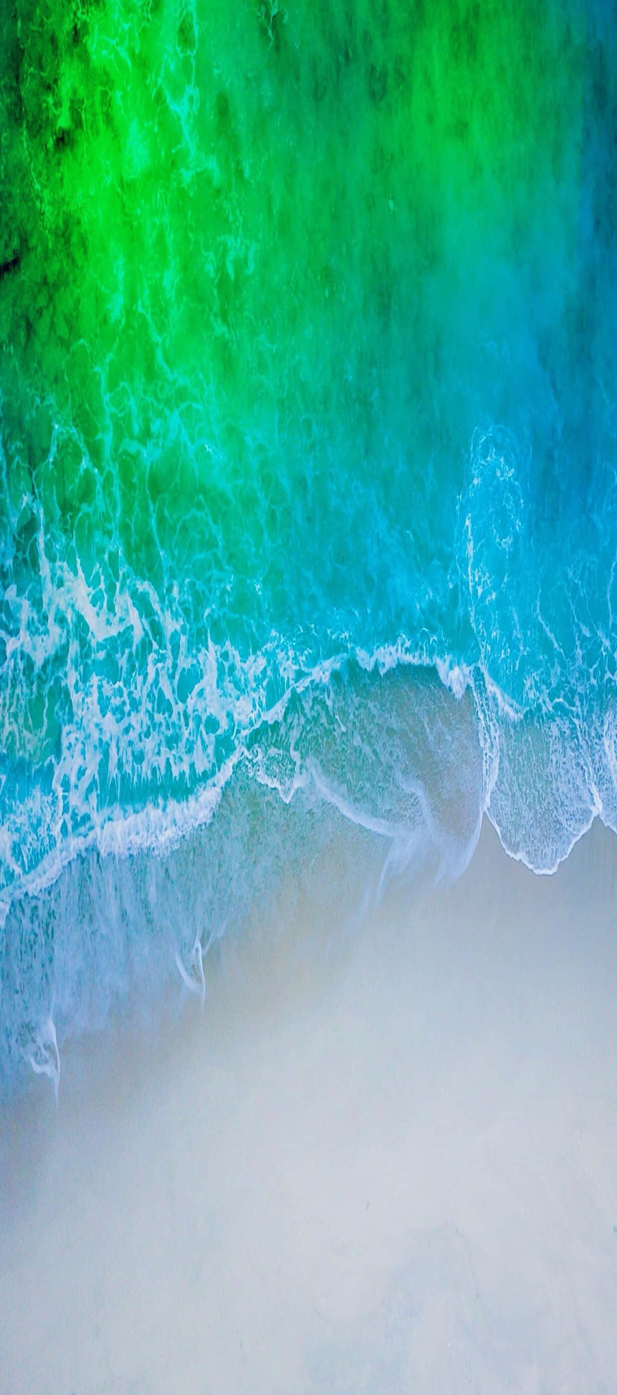 Blå Grøn Strand Minimalistisk iPhone Billede Wallpapers