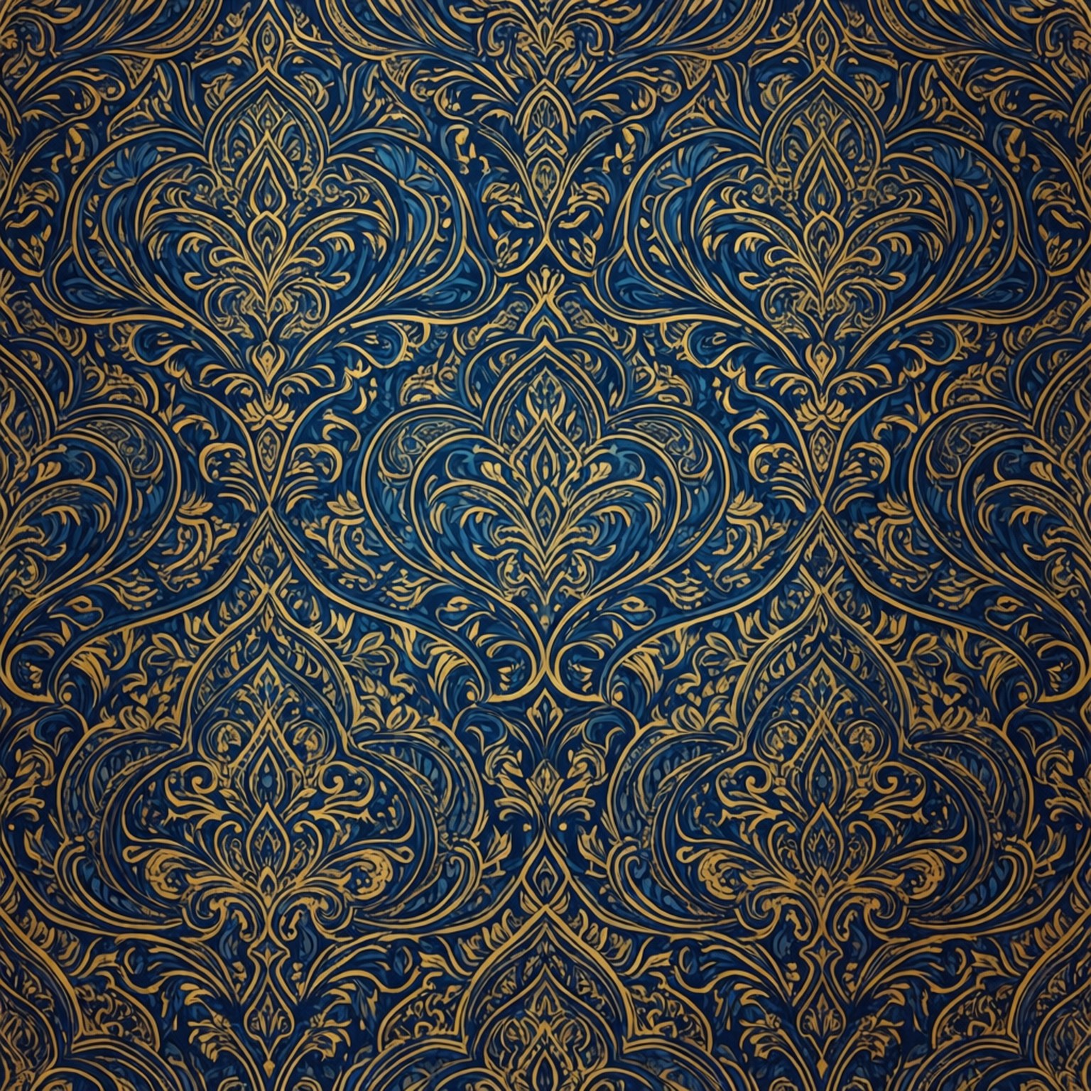 Blå guld arabesk Wallpapers