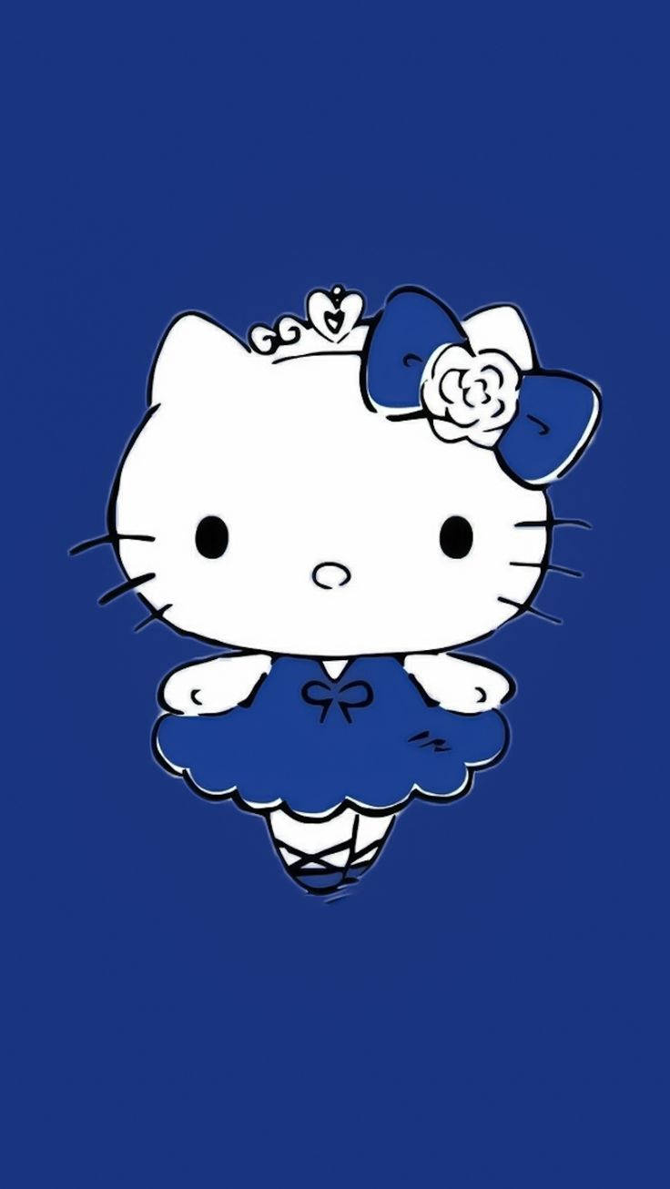 Blå Hello Kitty Æstetik Wallpapers