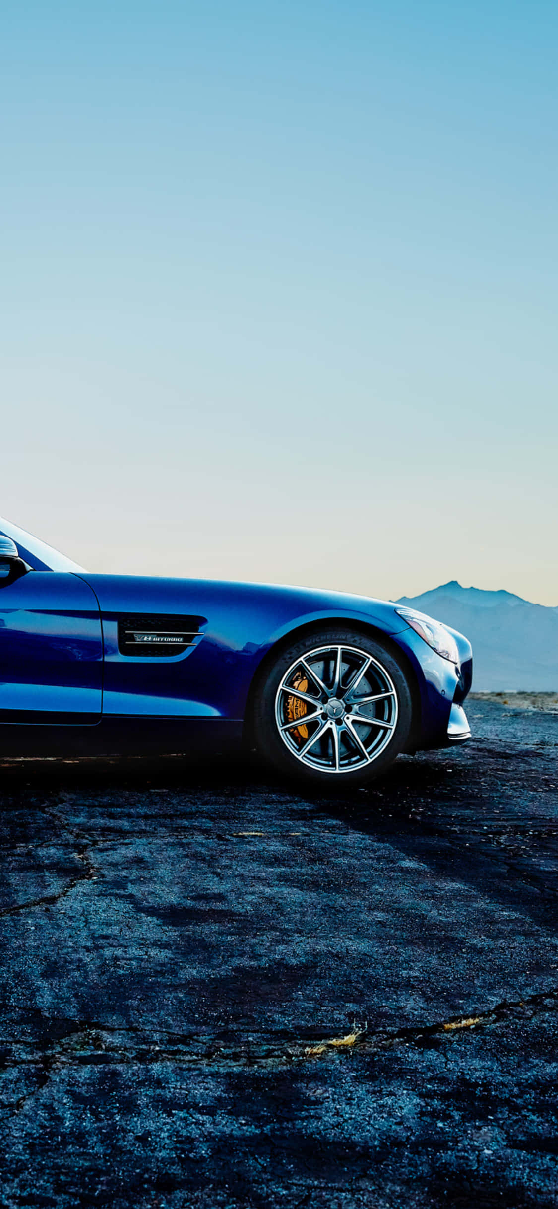 Blå iPhone Xs Mercedes Amg baggrund Wallpapers
