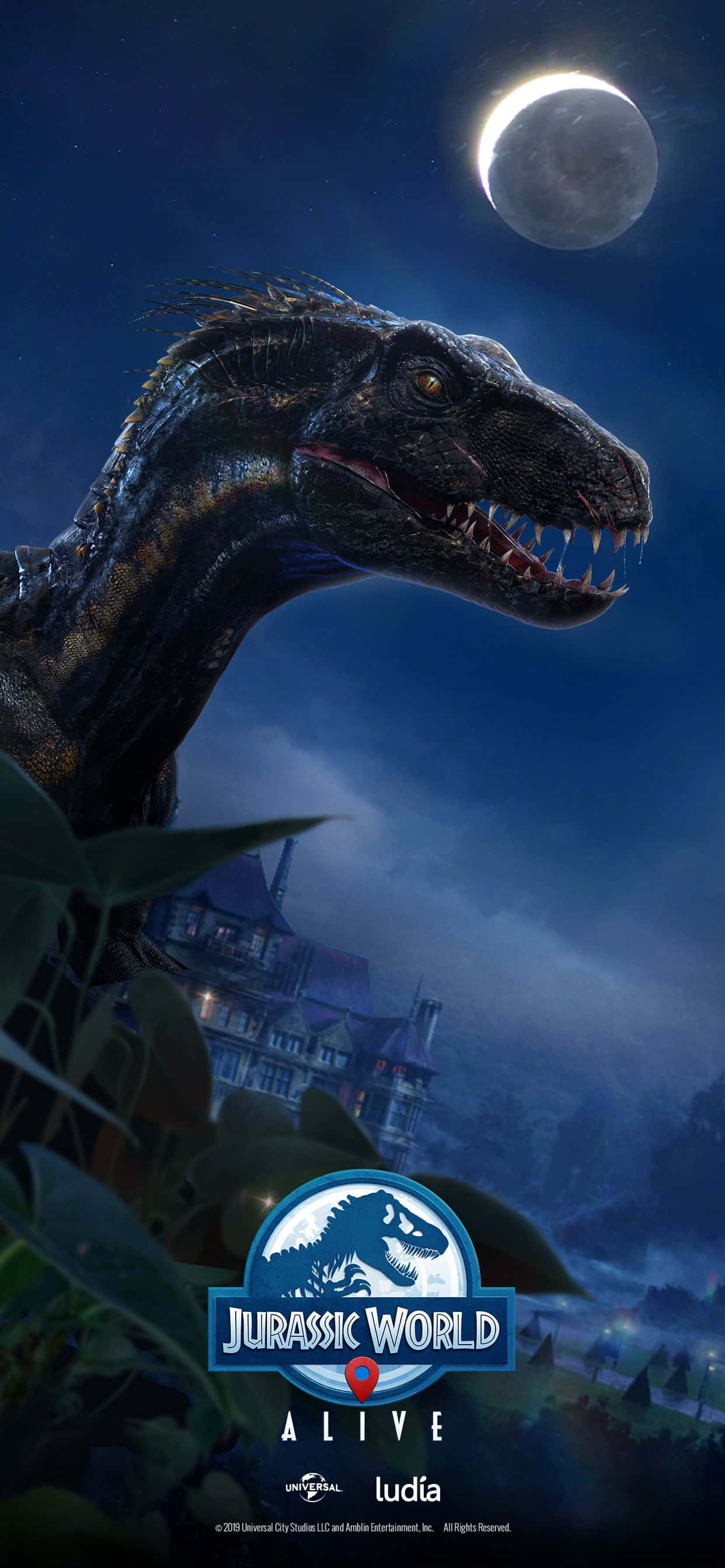 Blå Jurassic World-nat Wallpapers