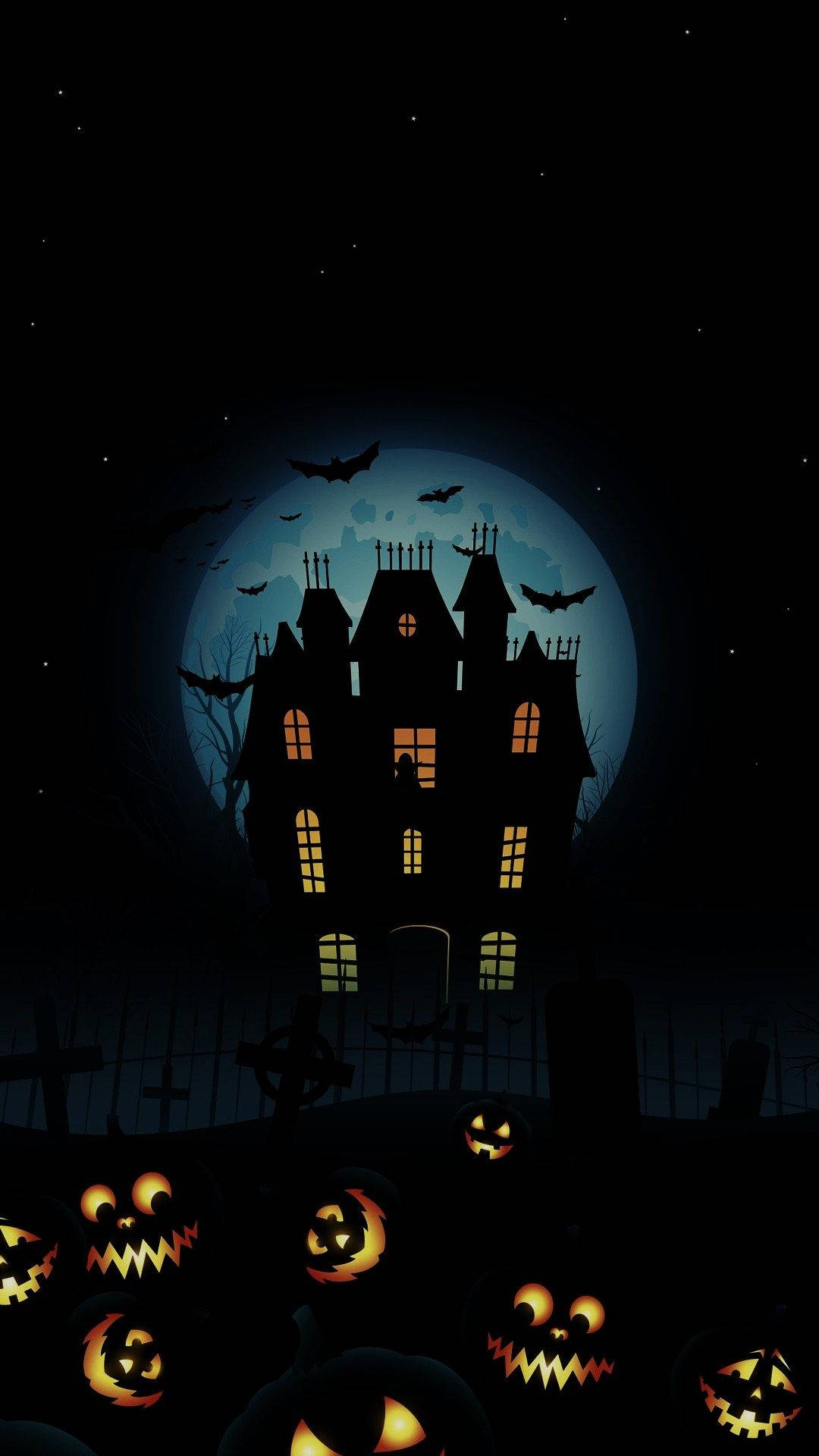 Blå måne Halloween iPhone Wallpapers