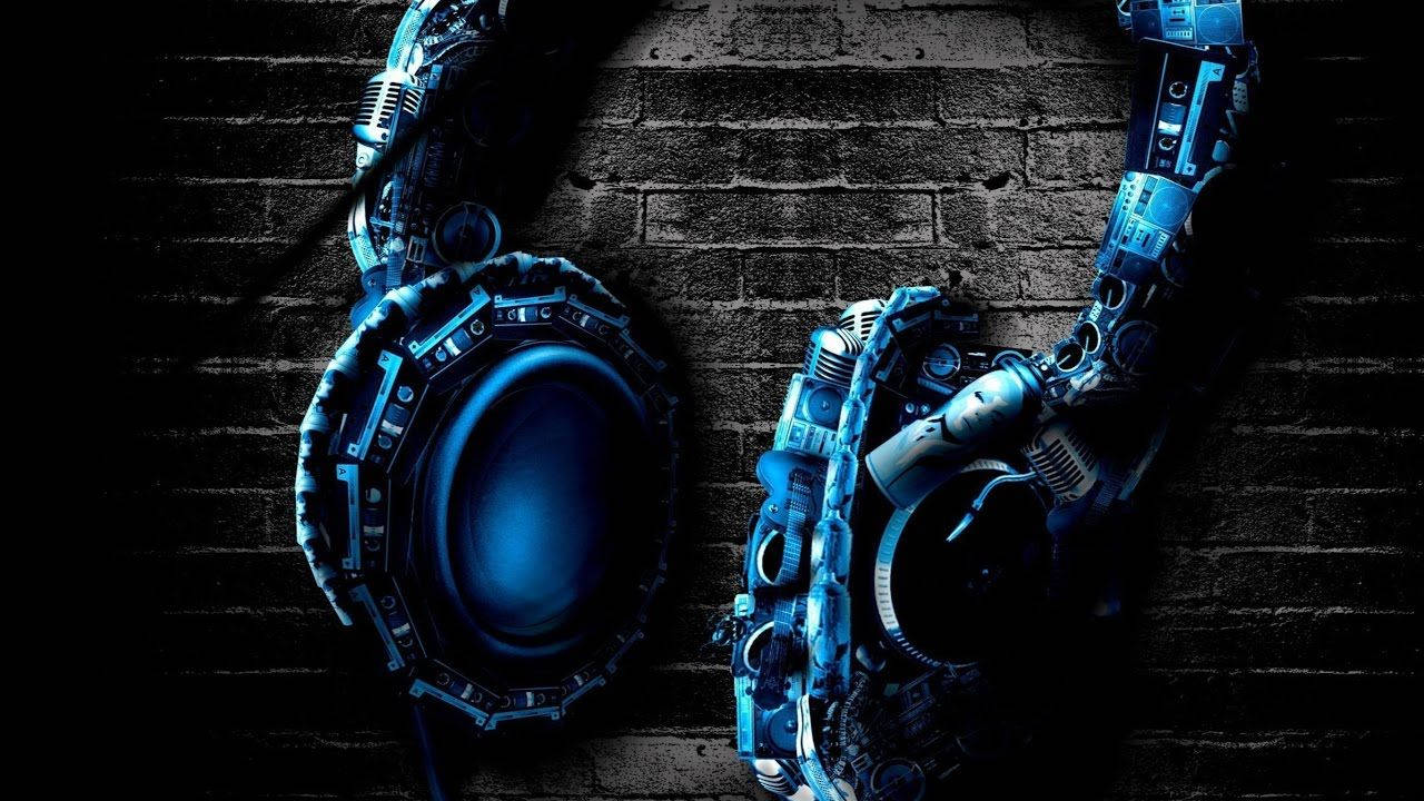 Blå metal-hovedtelefon Chromebook-baggrund Wallpapers