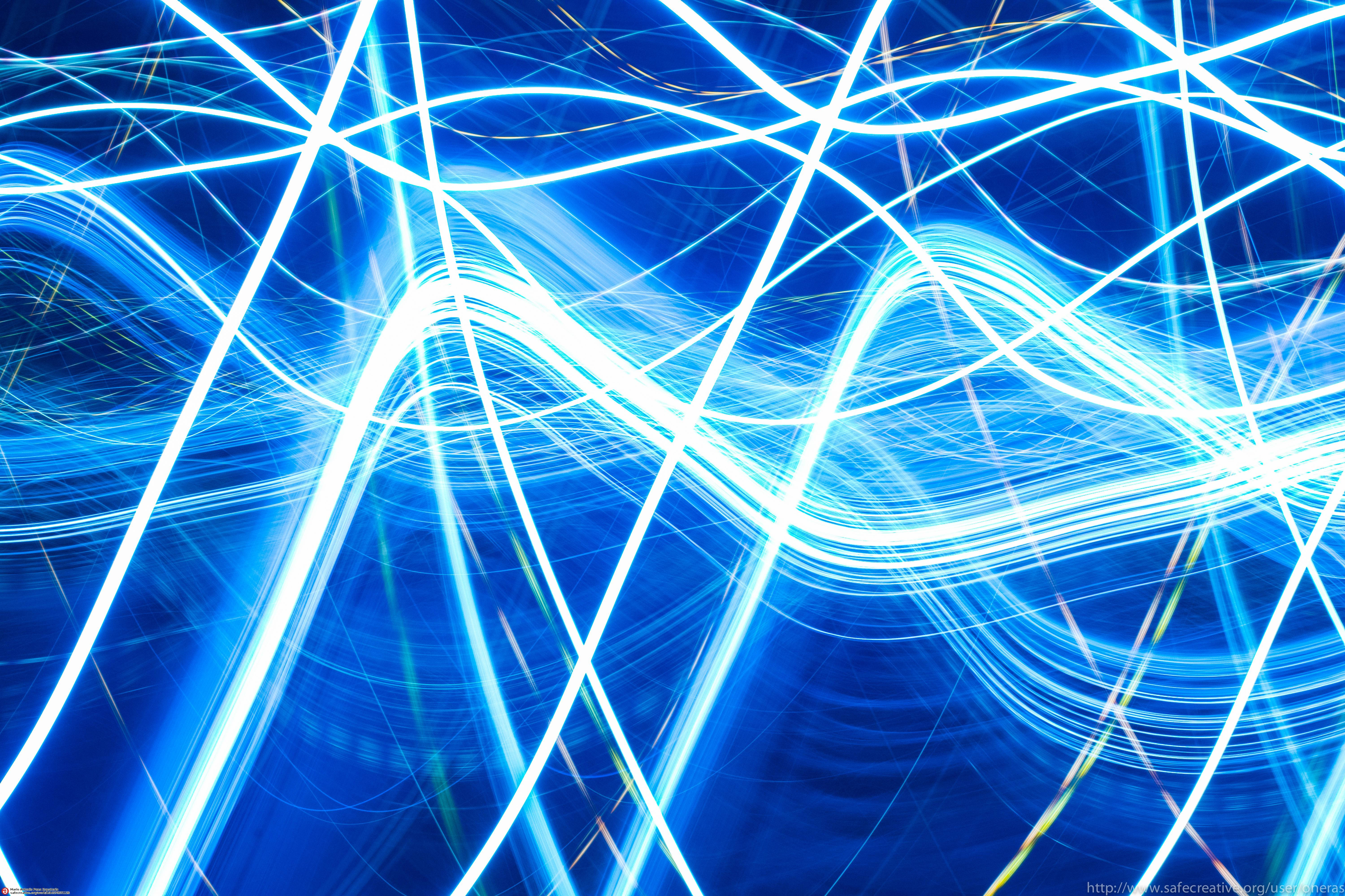 Blå Neonbølger Wallpapers