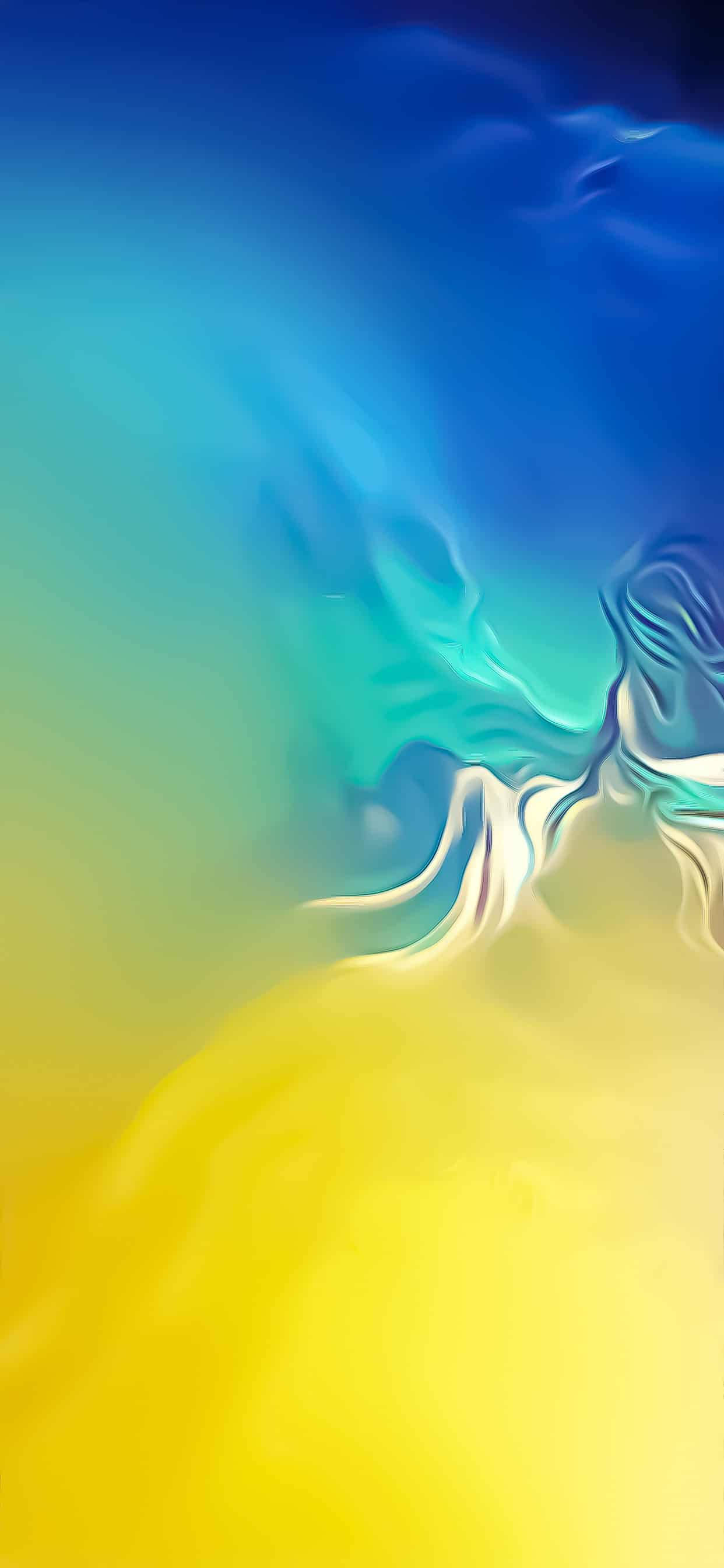 Blå og gul Galaxy S10 Wallpapers