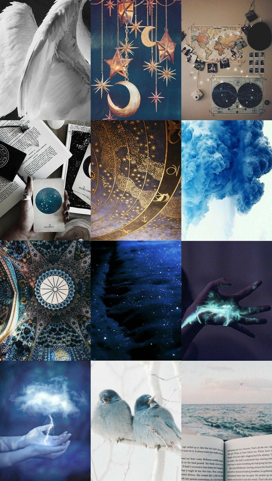 Blå og hvid hekseæstetik Wallpapers