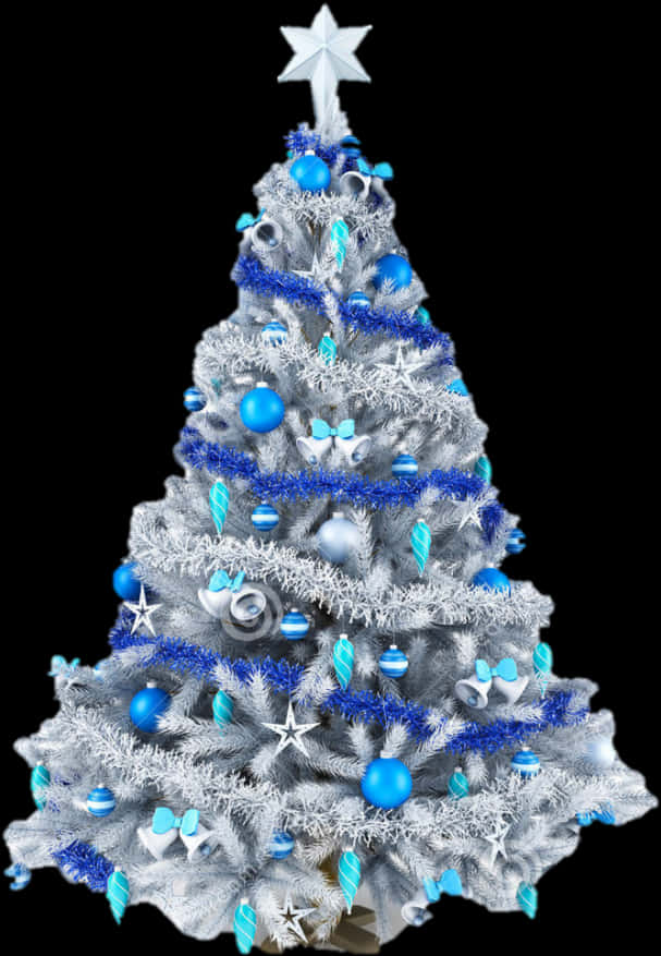 Blå og hvid juletræ Wallpapers