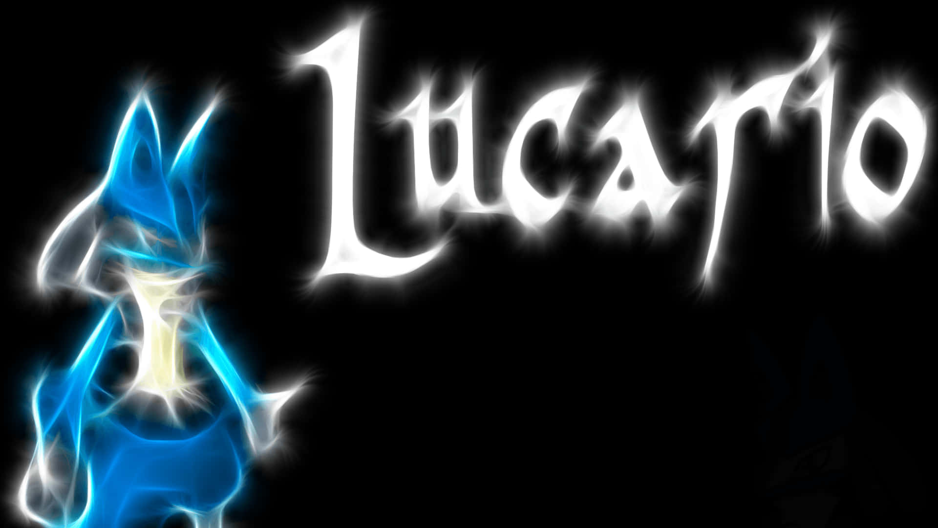Blå og hvidt glødende Pokemon Lucario Wallpapers