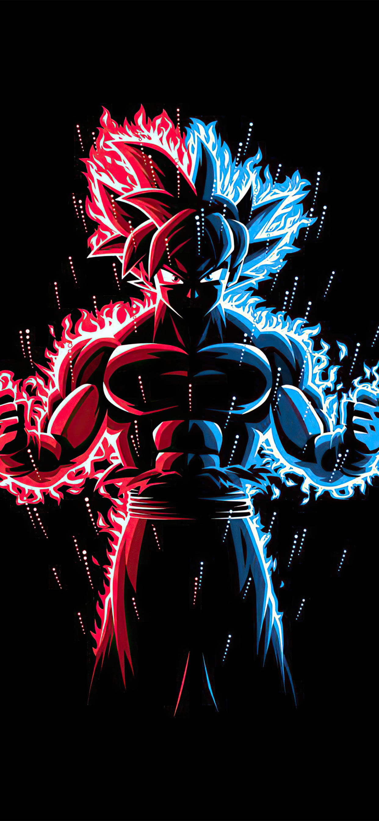 Blå rød Goku Dragon Ball Z iPhone Wallpapers