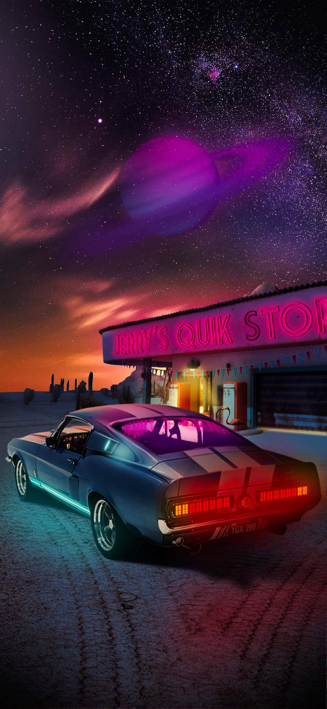 Blå Shelby Mustang Bil iPhone Wallpapers