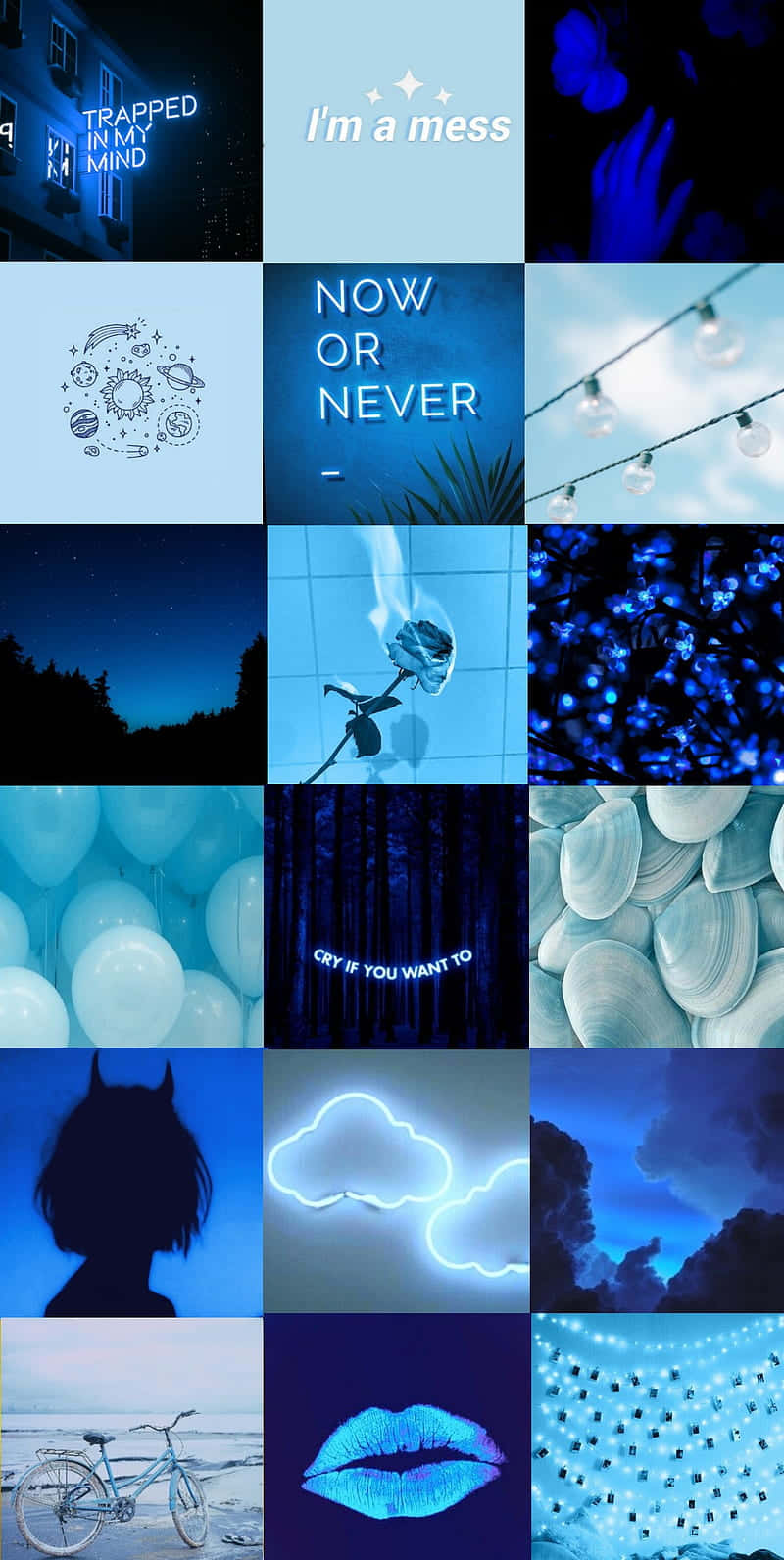 Blå æstetisk baggrund sømløs fotocollage Wallpapers