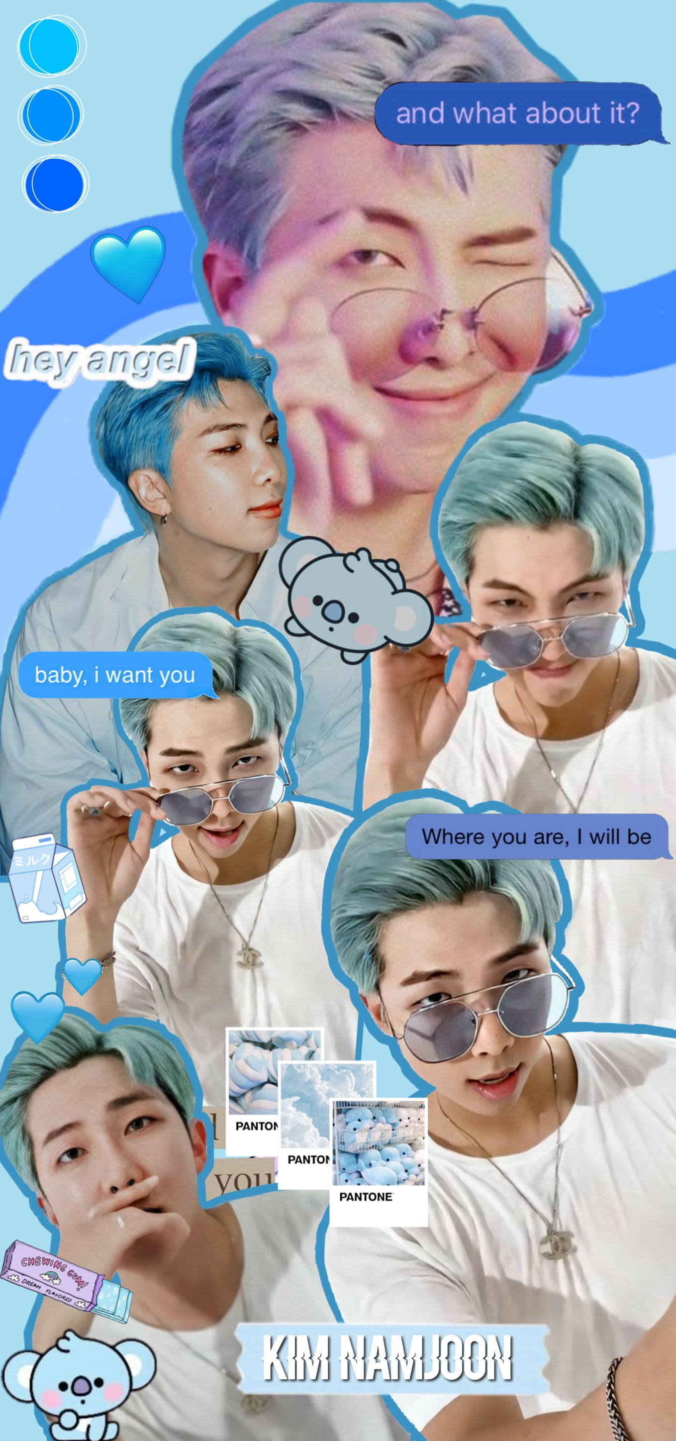 Blå Æstetisk BTS RM Sød Wallpapers
