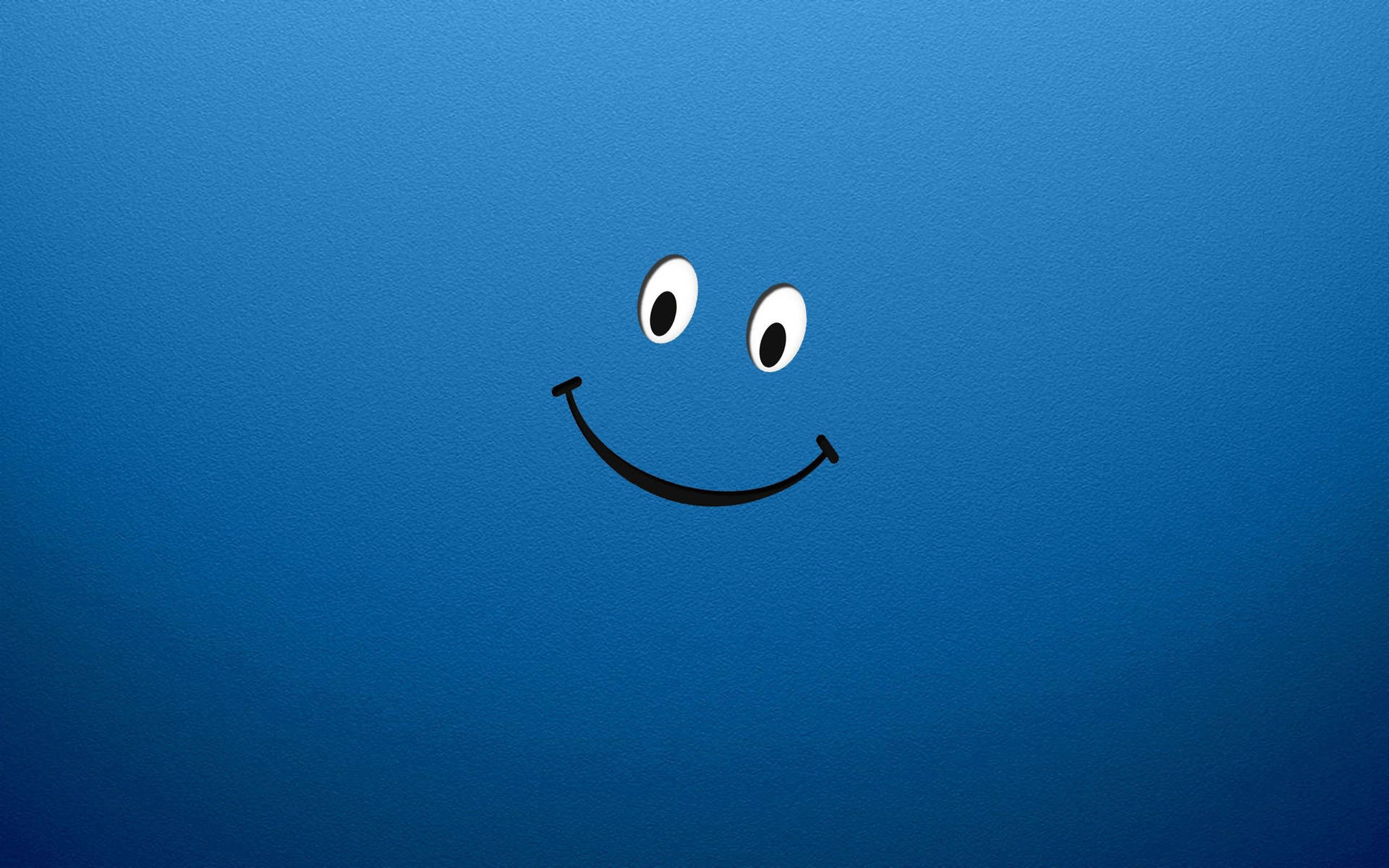 Smiley-tegning på en blå gradientbaggrund. — Blå Wallpapers