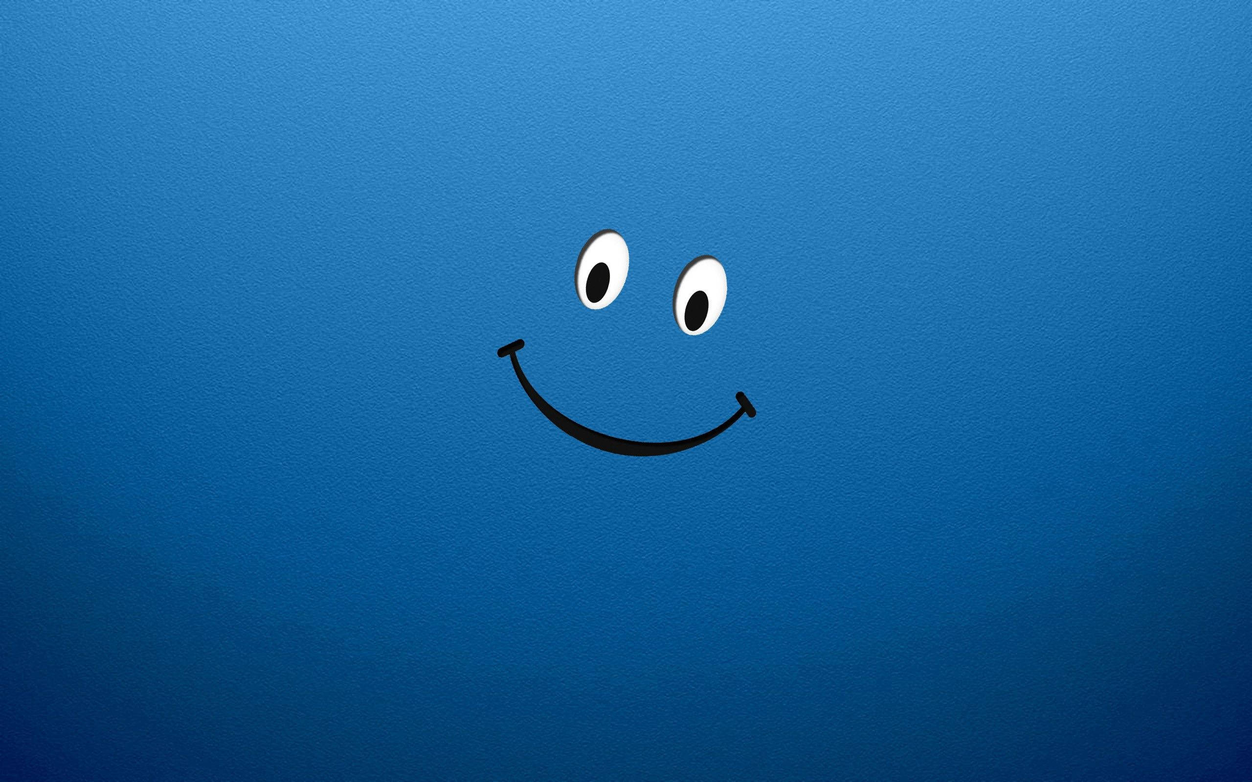 Blå tegneserie-smiley Wallpapers