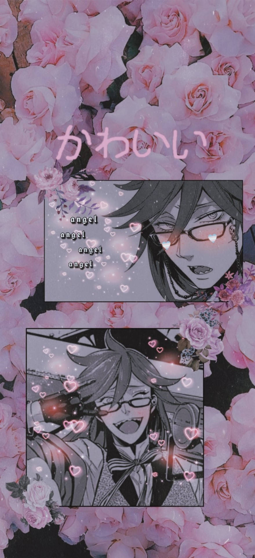 Black Butler Pink Aesthetic Floral Grell Wallpapers