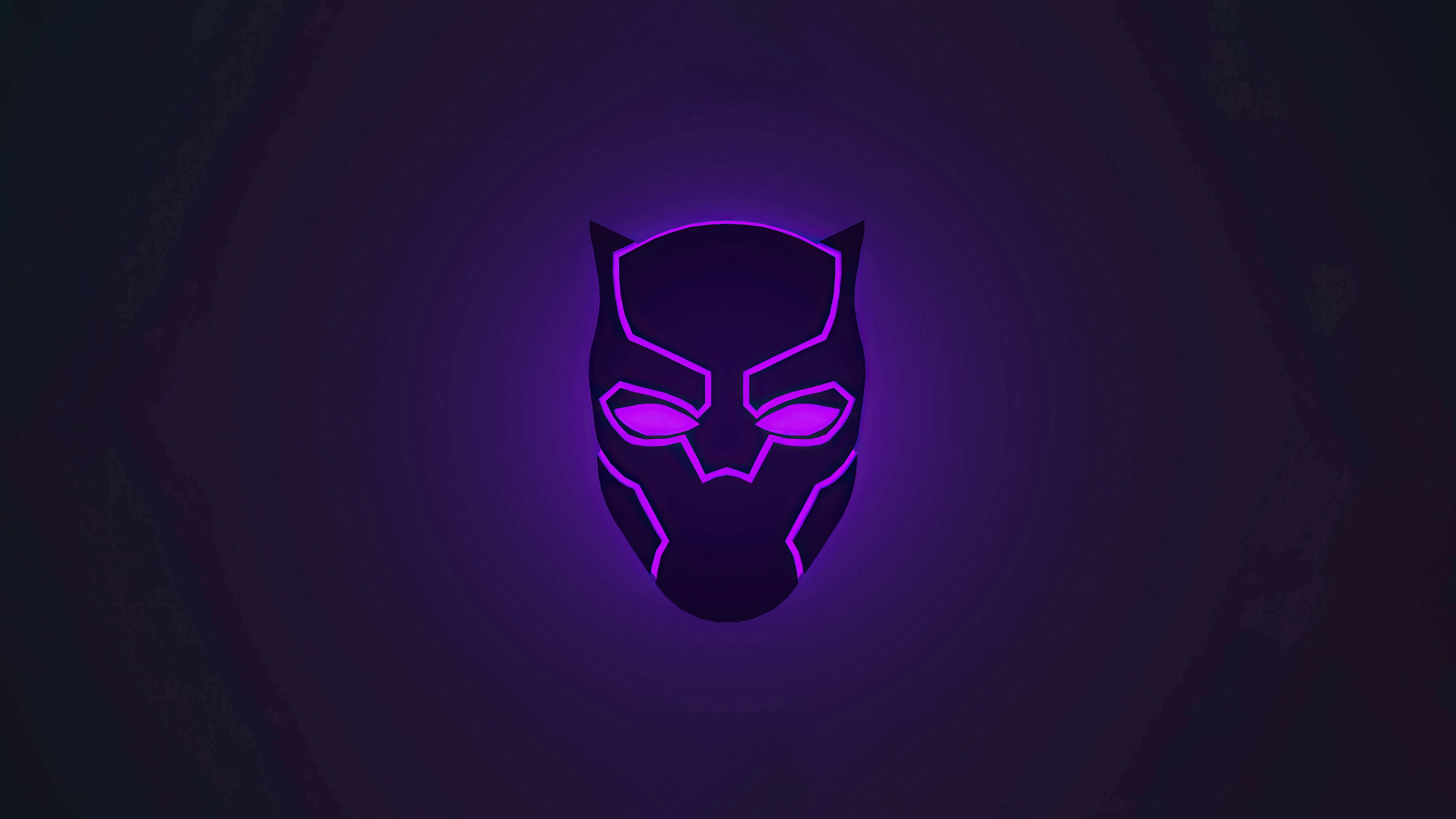 Black Panther 4K Ultra HD Mørk Neon Logo Wallpapers