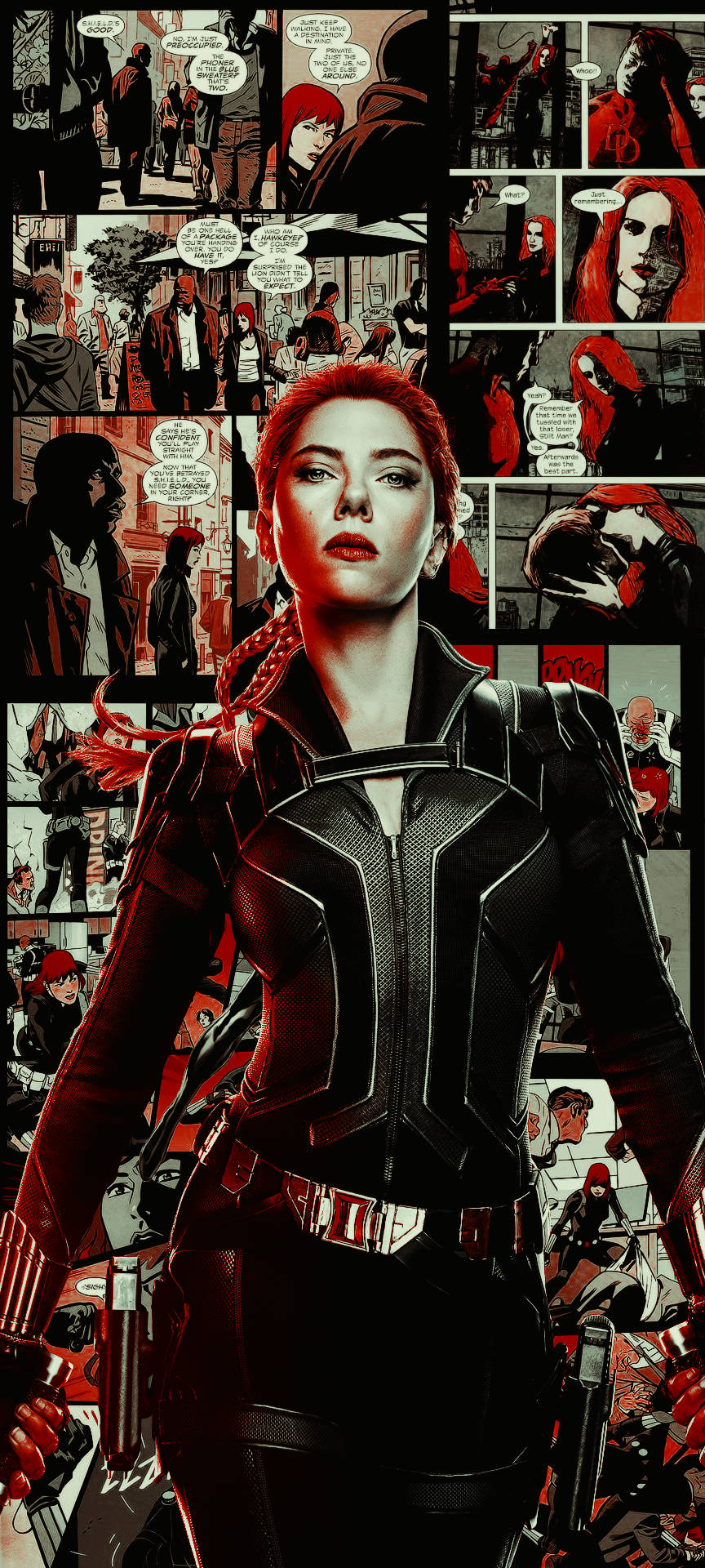 Black Widow Tegneseriekunst Wallpapers