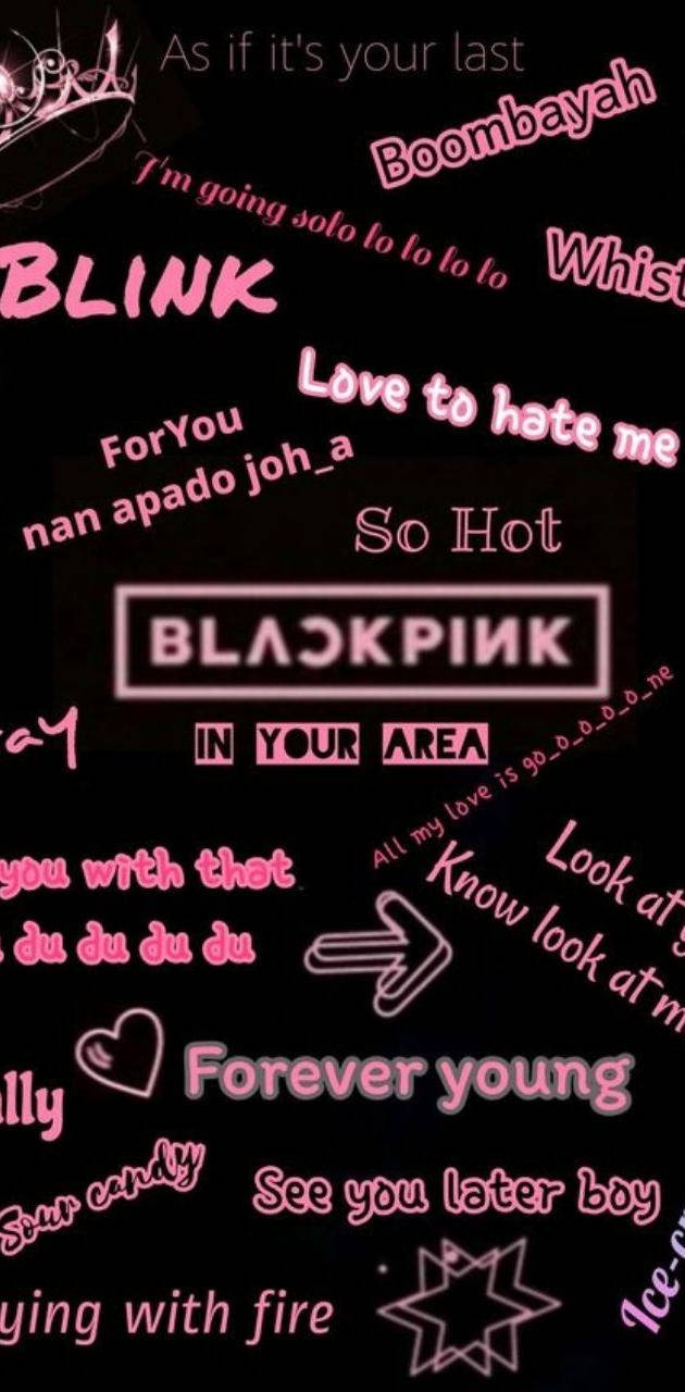 Blackpink Logo med Sange Titler Wallpapers