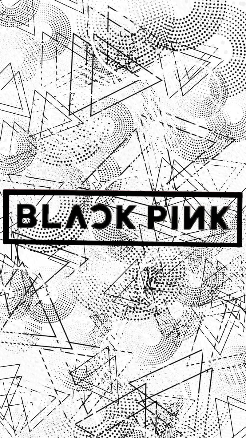 Blackpink Logo over sort og hvid Wallpapers