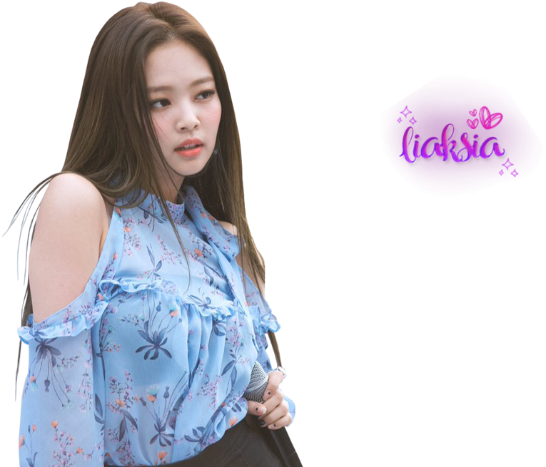 Blackpink-medlem i blå blomstret top Wallpapers