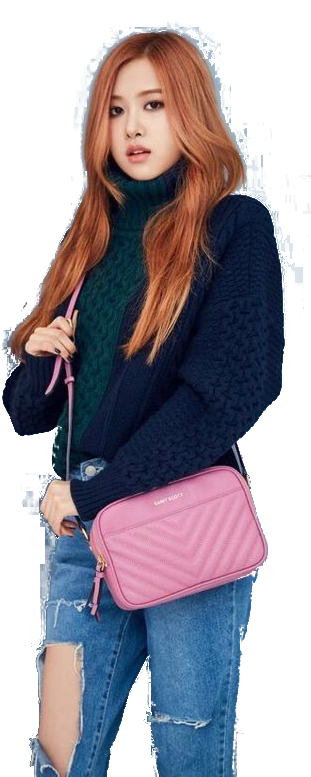 Blackpink-medlem poserer med taske i modebillede Wallpapers