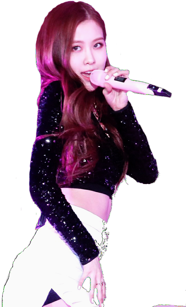 Blackpink-medlem synger på scenen.PNG Wallpapers