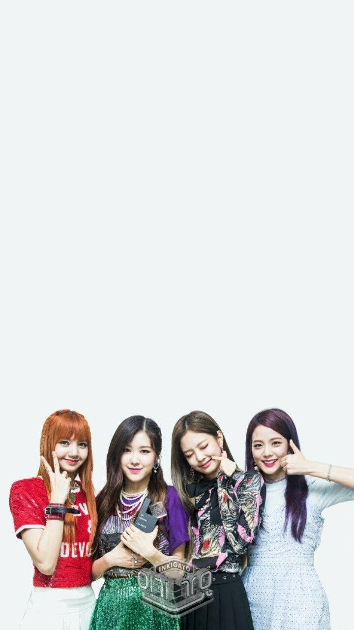 Blackpink-medlemmer Hvidt Negativt Rum Wallpapers