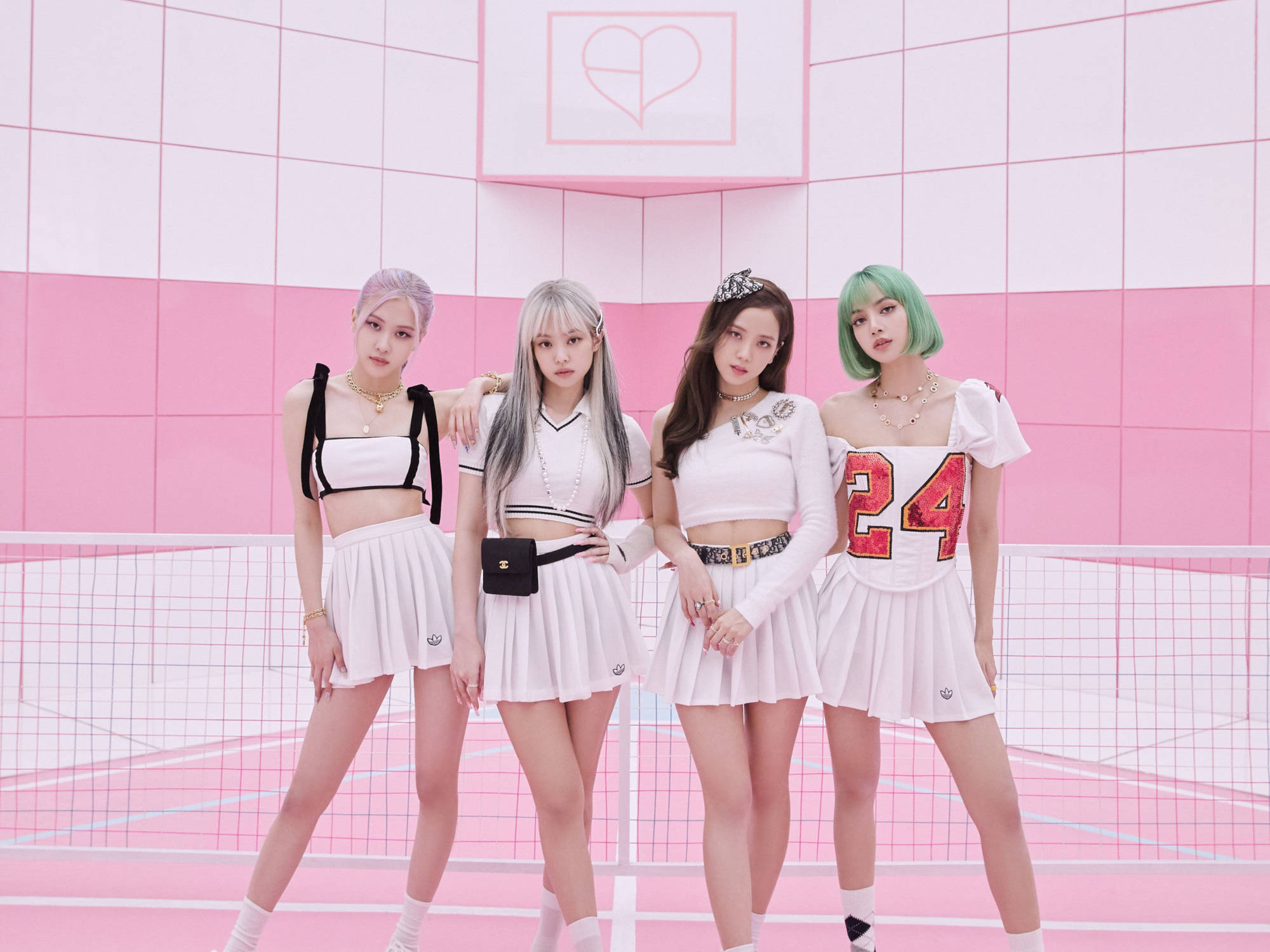Blackpink medlemmer i tennistøj desktop Wallpapers