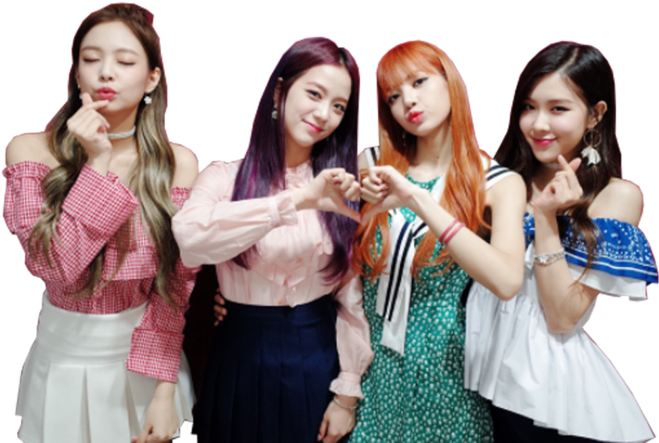 Blackpink-medlemmer laver søde positurer Wallpapers