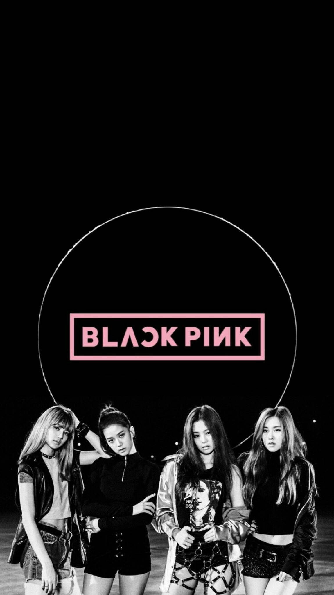 Blackpink medlemmer og logo i ring Wallpapers