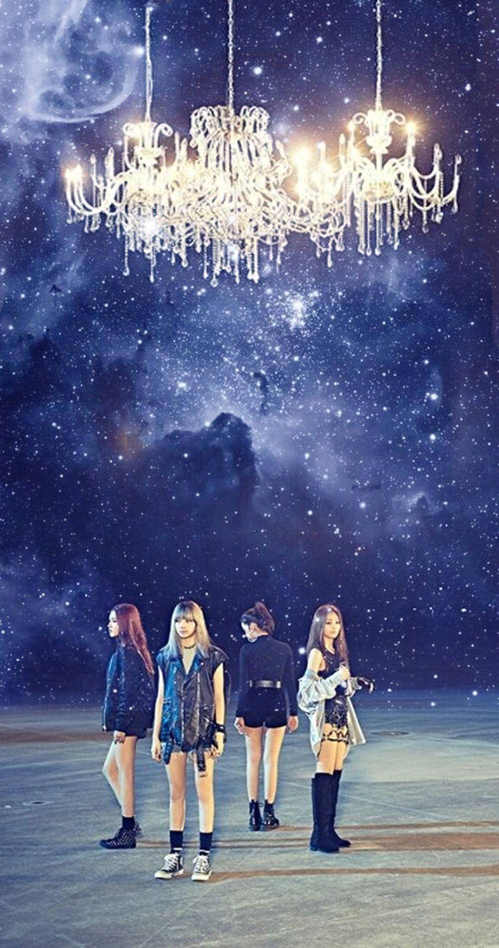 Blackpinks Whistle og Lysekrone Skinne i Galaksen Wallpapers