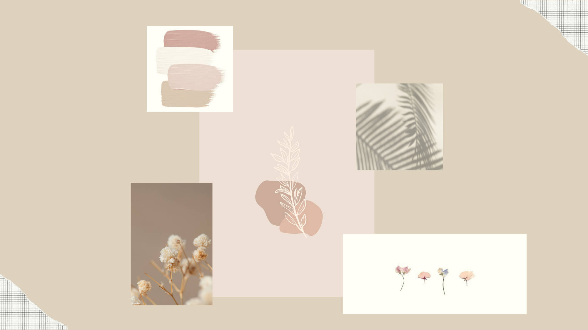 Bladgrøn beige æstetisk bærbar Wallpapers