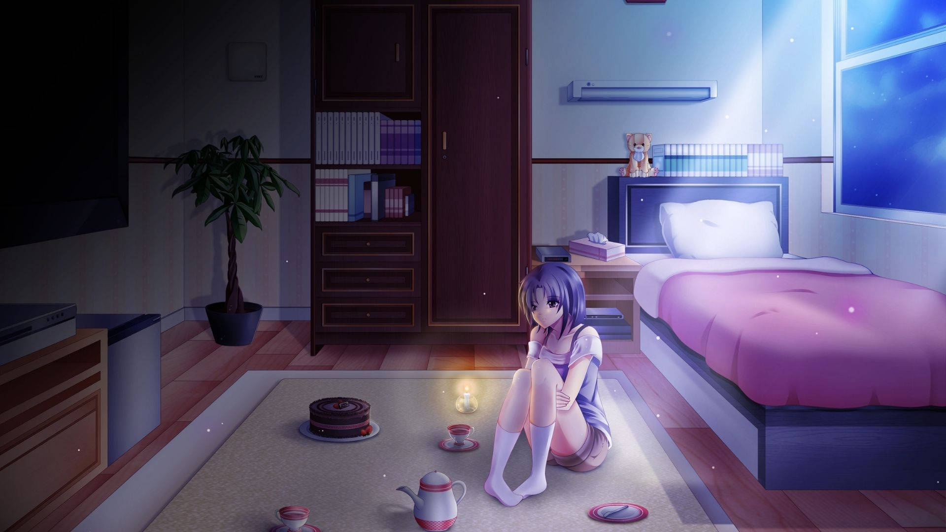 Blændende anime-værelse Wallpapers