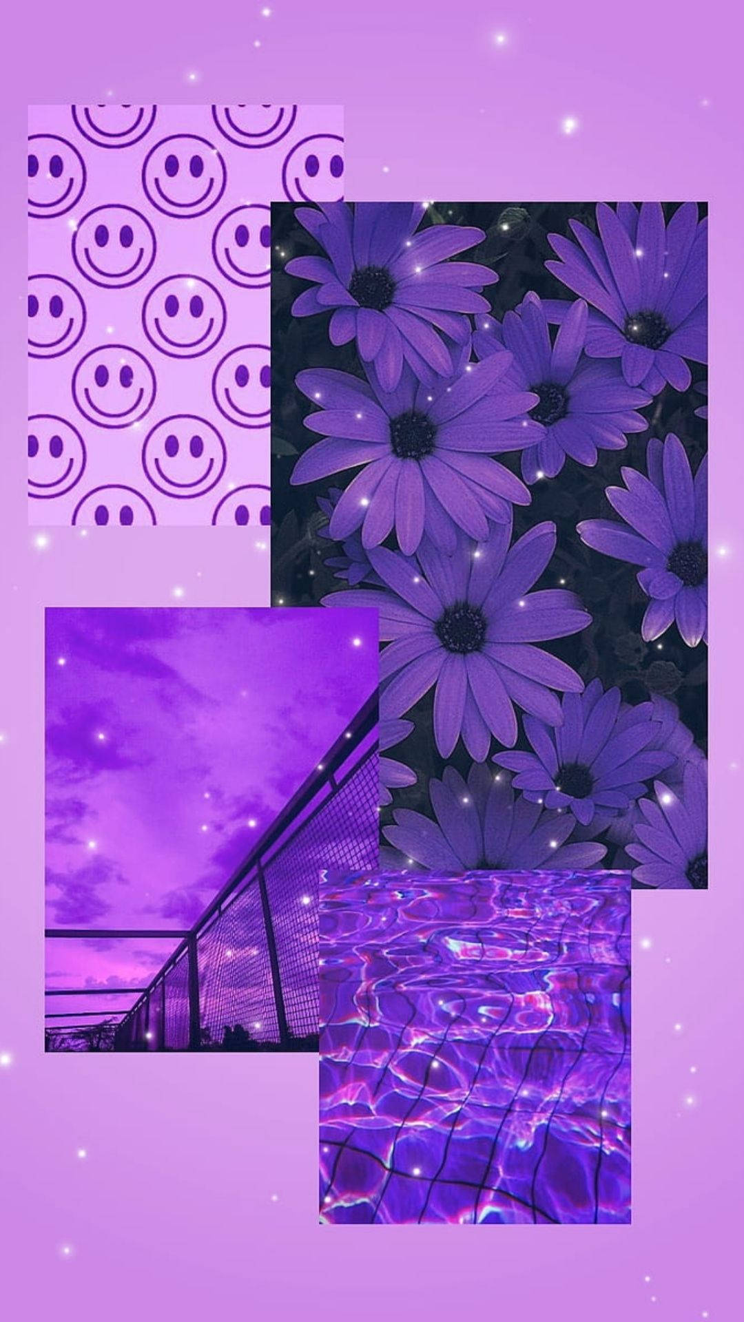 Blændende lilla blomster æstetik Wallpapers