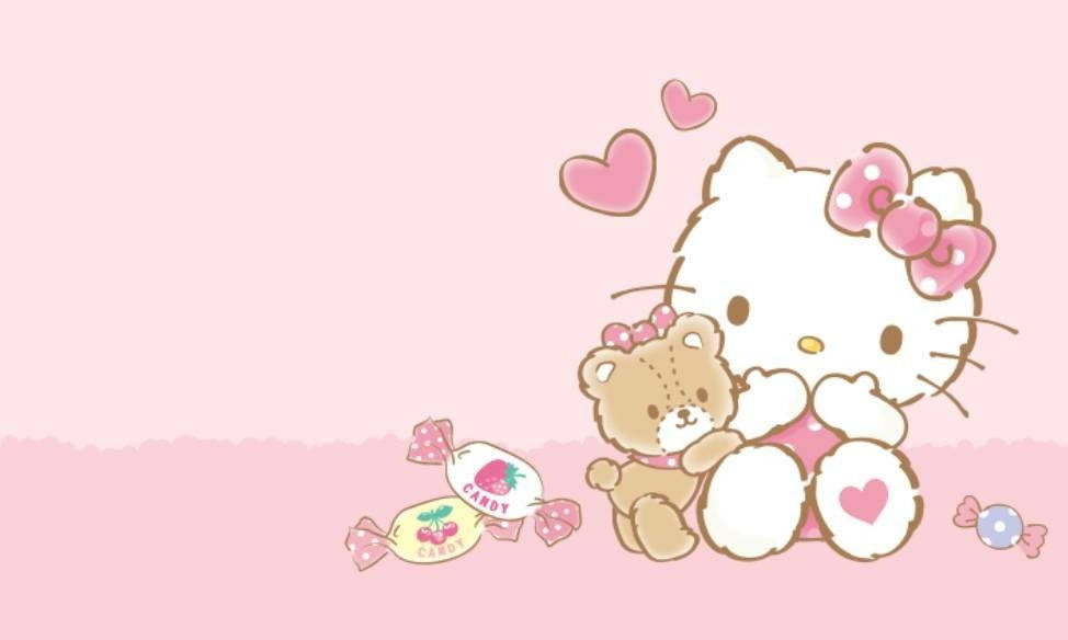 Blæser et kys Hello Kitty æstetisk Wallpapers