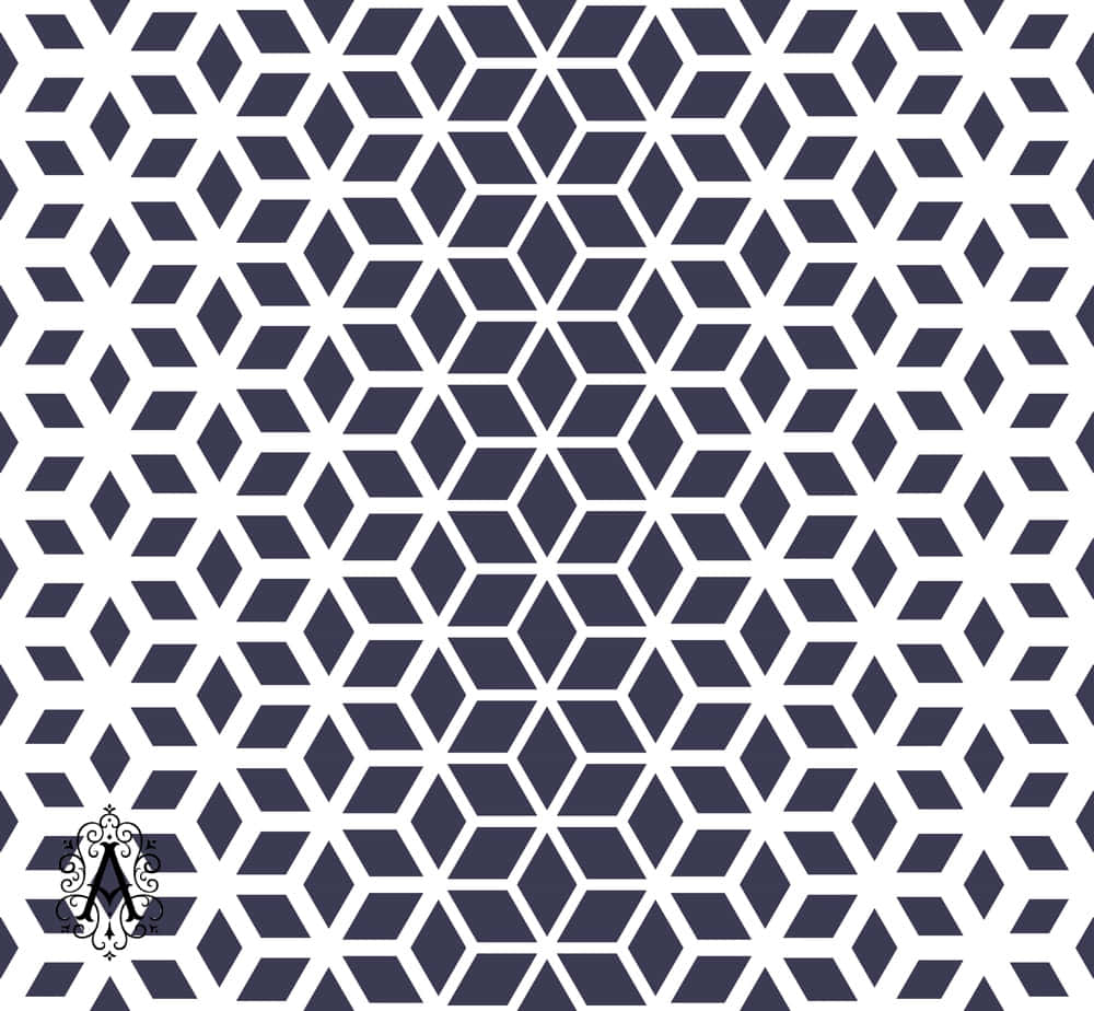 Blåt og hvidt geometrisk mønster billede Wallpapers