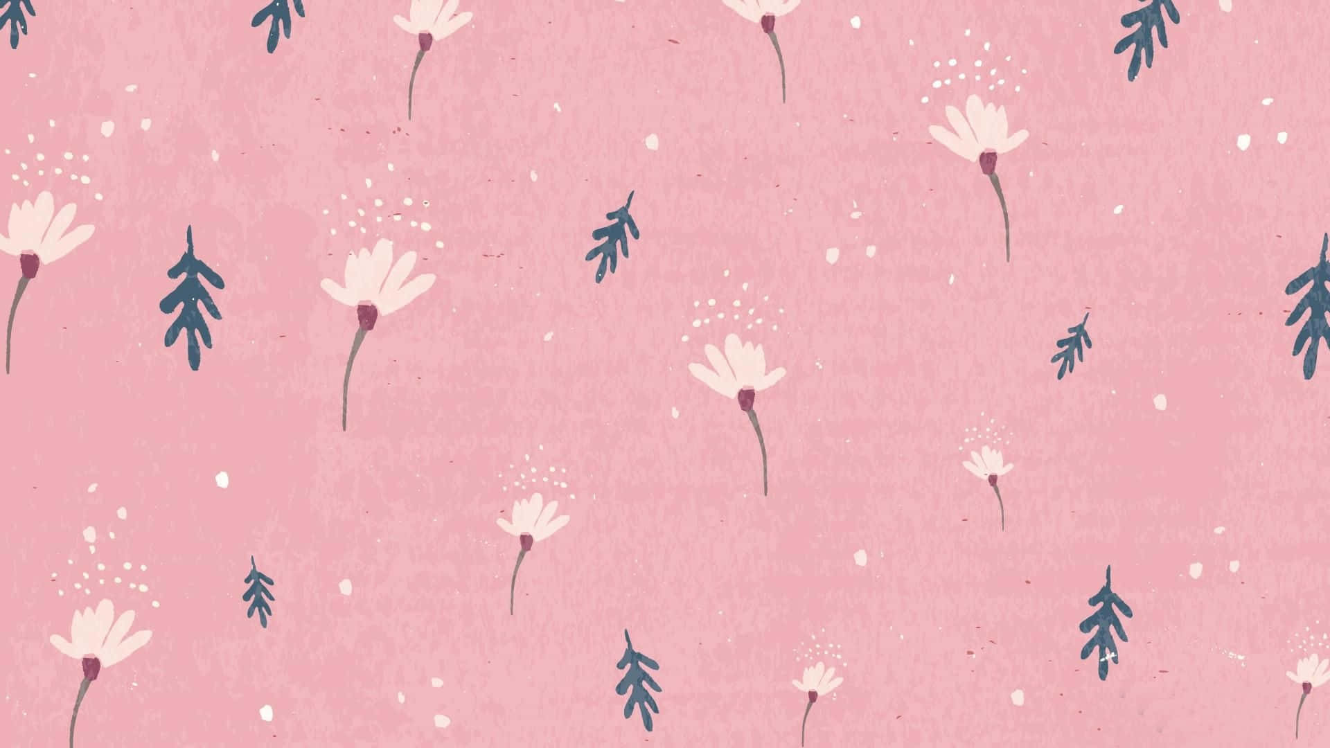 Blød æstetisk blomst og blad sømløs computer Wallpapers