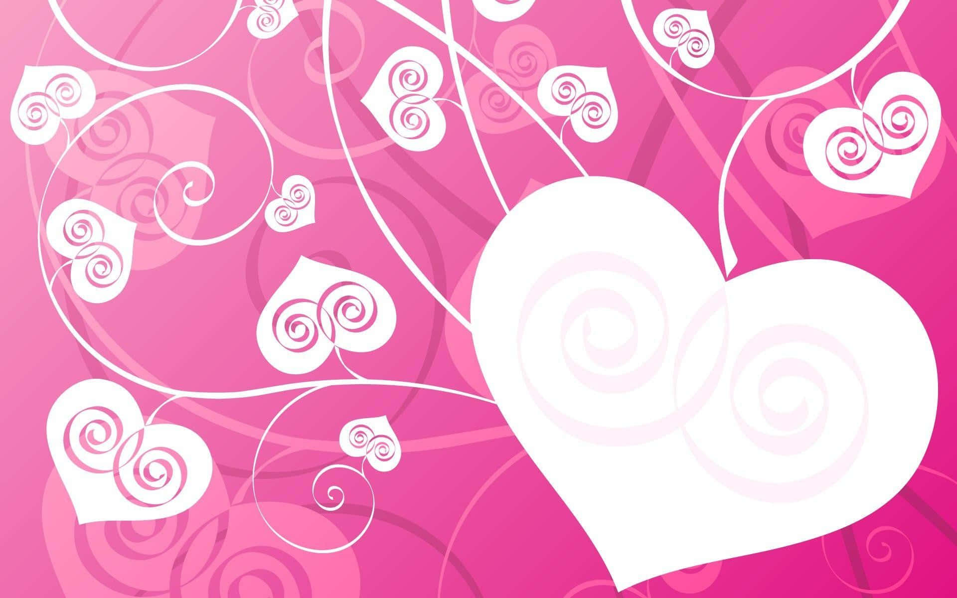 Blødt lyserødt kærlighedshjerte oplyst af et blødt lys Wallpapers