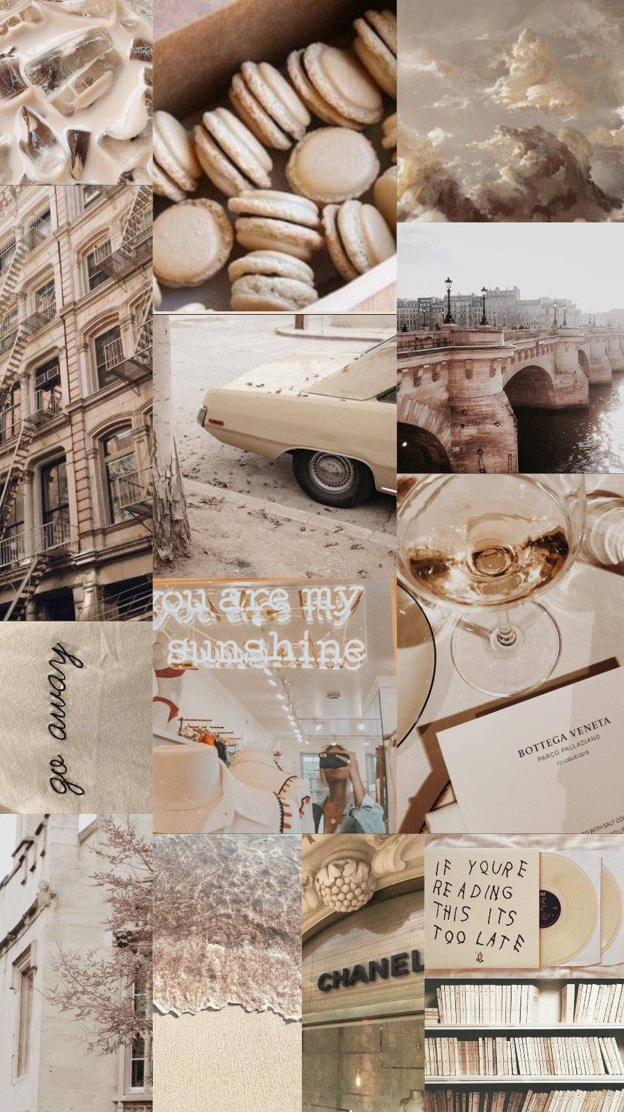 Bleg æstetisk beige collage Wallpapers
