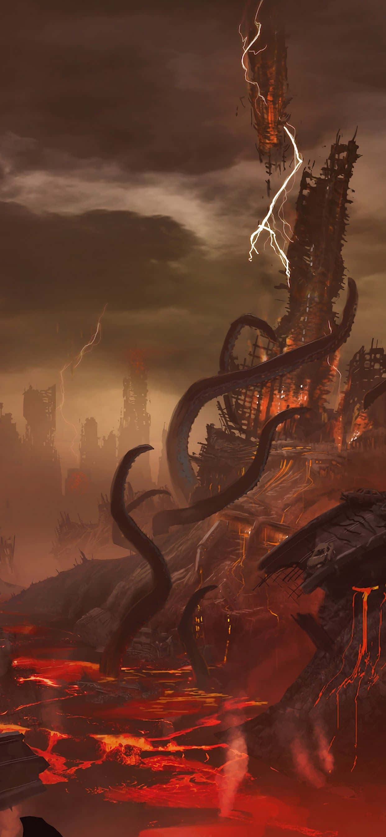 Bliv den ultimative dæmonjæger med Doom Eternal på iPhone Wallpapers