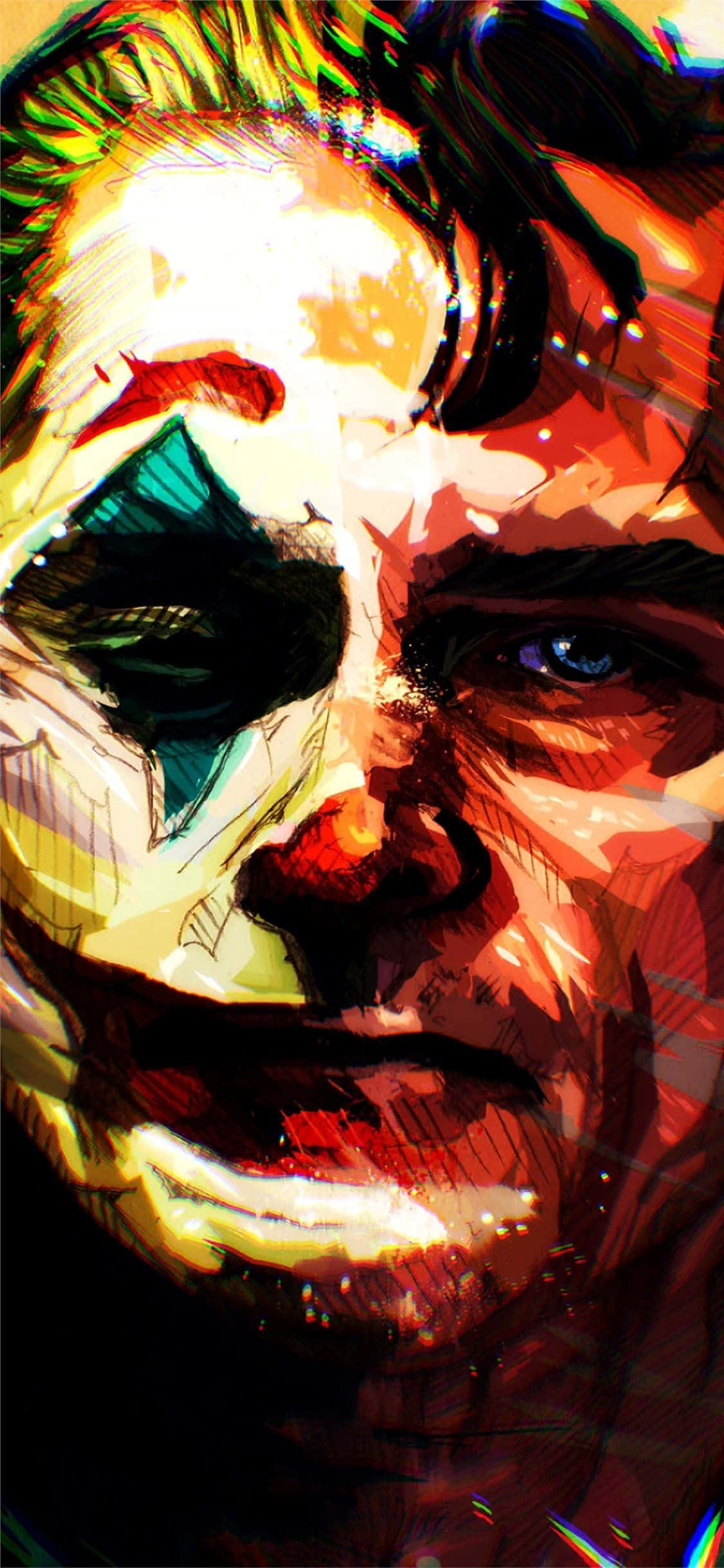 Bliv en del af galskaben med denne dristige og levende Joker-plakat Wallpapers