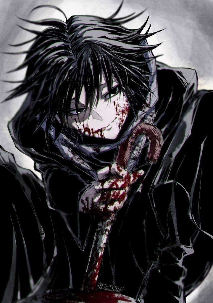Blodig dreng - kantet anime-profilbillede Wallpapers