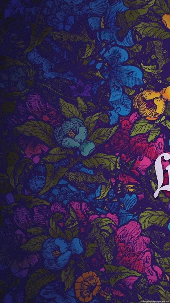 Blomstergraffiti Floral iPhone Wallpapers
