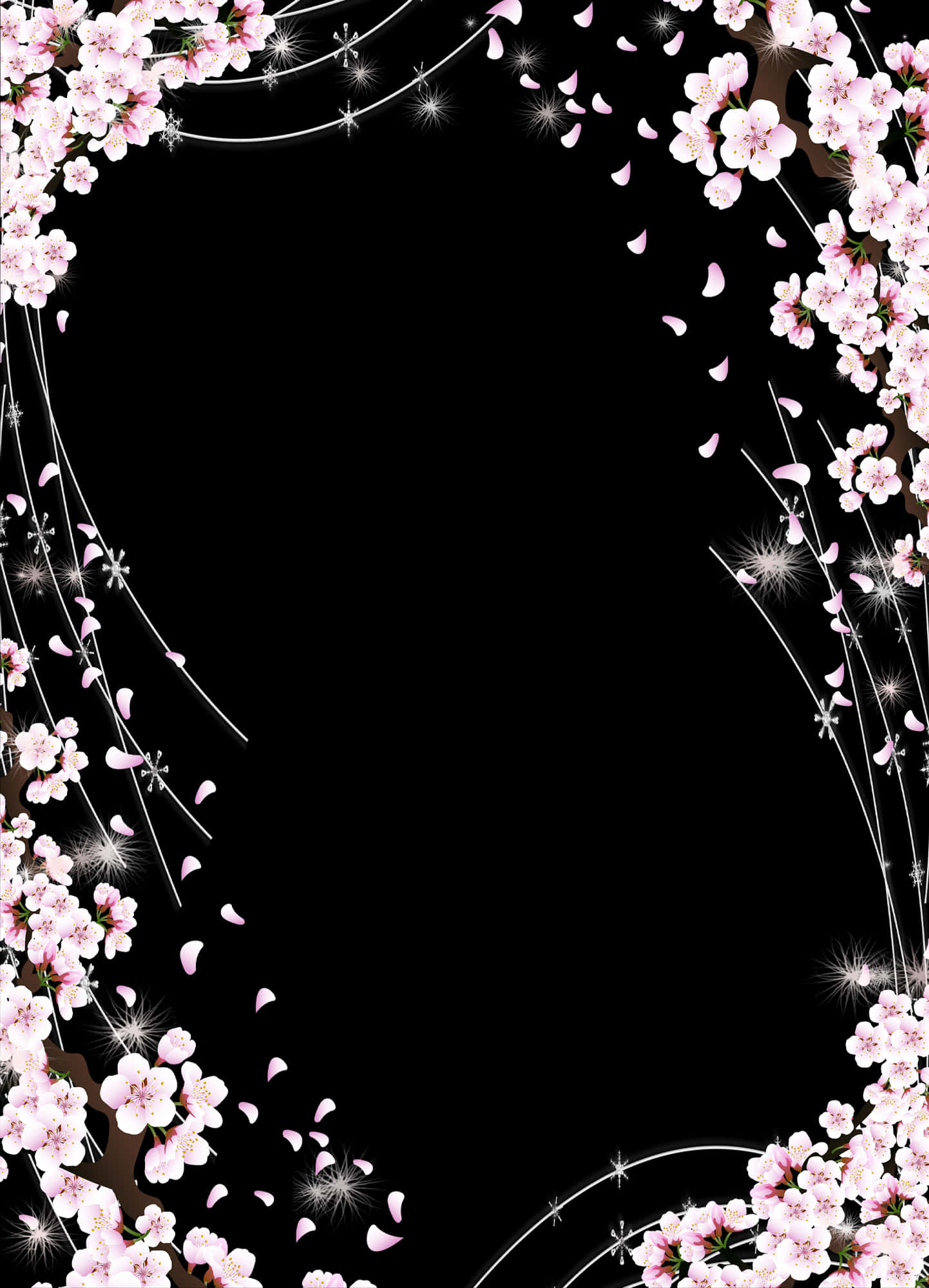 Blomsterkant med gnistre Wallpapers