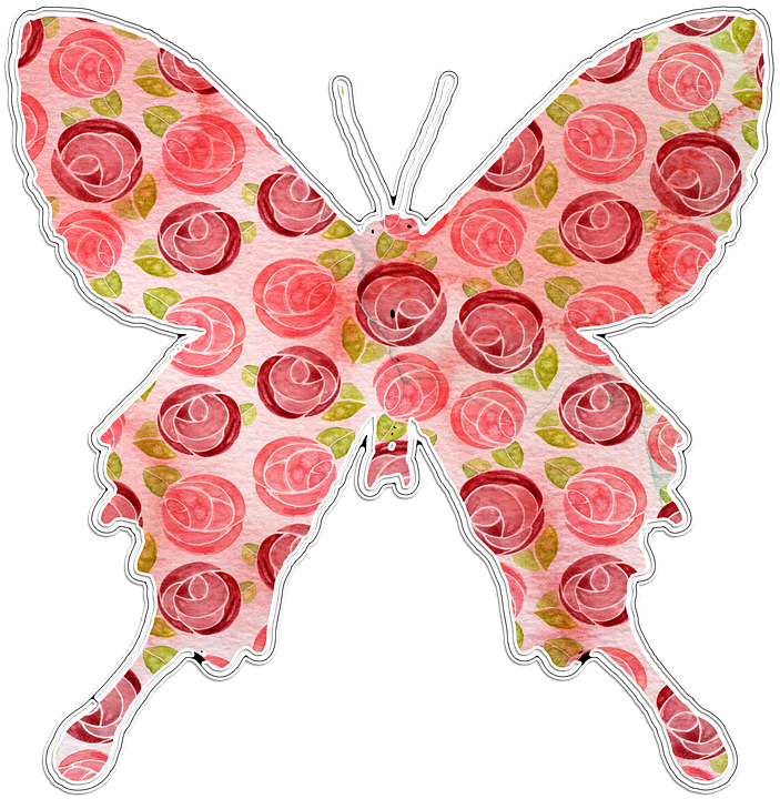 Blomstermønstret sommerfuglekunst Wallpapers